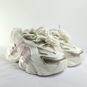 Streetwave Chunky Platform Sneakers – Metallic & Pink Accent